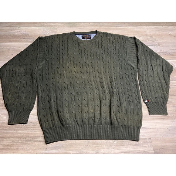 Tommy Hilfiger Other - Vintage Tommy Hilfiger‎  Sweater Forest Green Pullover Jumper Mens Large Cable